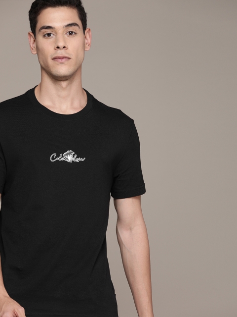 

Calvin Klein Jeans Men Black Brand Logo Printed Pure Cotton T-shirt