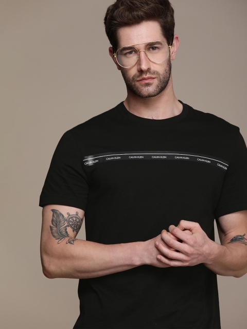 

Calvin Klein Jeans Men Black Pure Cotton Printed Pure Cotton T-shirt