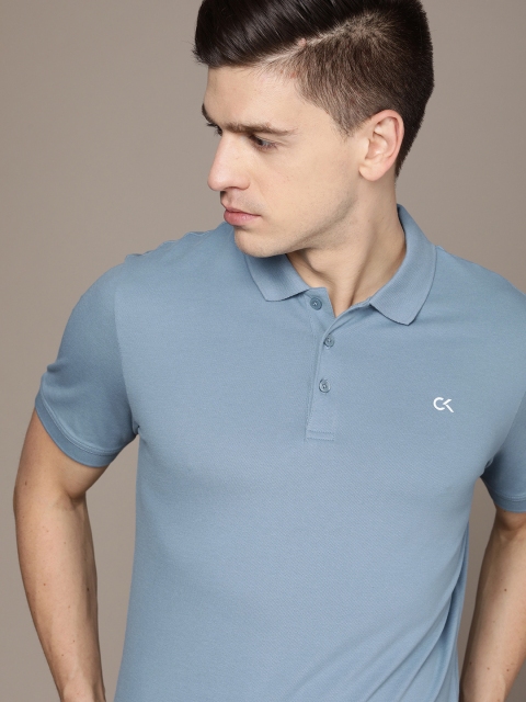 

Calvin Klein Jeans Men Blue Polo Collar T-shirt