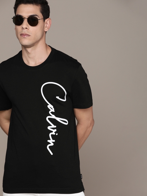 

Calvin Klein Jeans Men Black Brand Logo Printed T-shirt