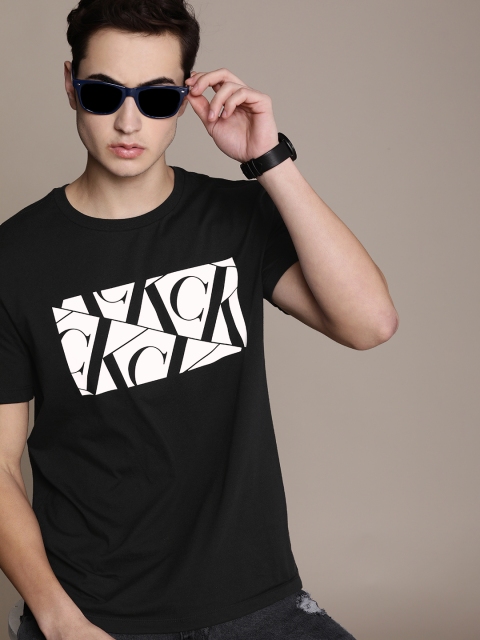 

Calvin Klein Jeans Men Black Typography Printed Monochrome T-shirt