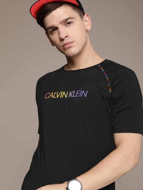 

Calvin Klein Jeans Men Black Brand Logo Printed T-shirt
