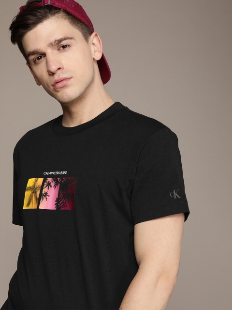 

Calvin Klein Jeans Men Black Printed Pure Cotton T-shirt
