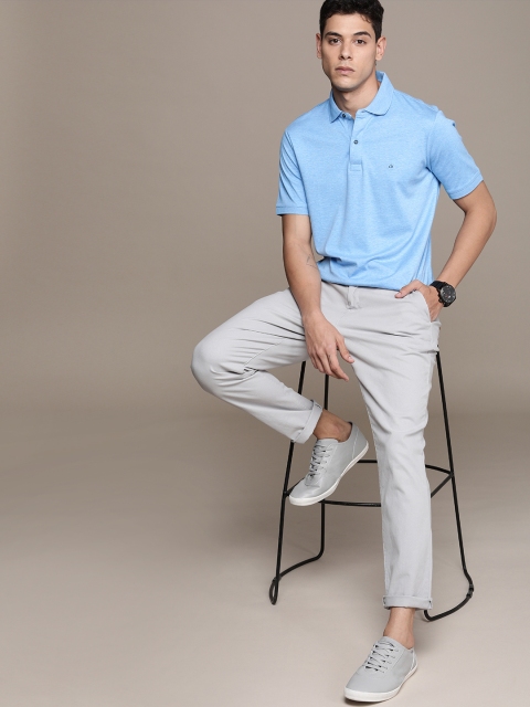 

Calvin Klein Jeans Men Blue Liquid Touch Polo Collar Slim Fit T-shirt