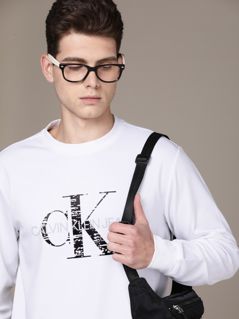 

Calvin Klein Jeans Men White & Black Printed Sweatshirt
