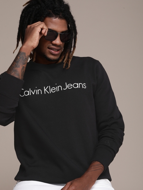 

Calvin Klein Jeans Men Black Logo Printed Sweatshirt