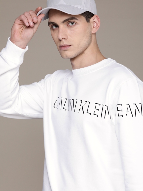 

Calvin Klein Jeans Men White & Black Printed Sweatshirt