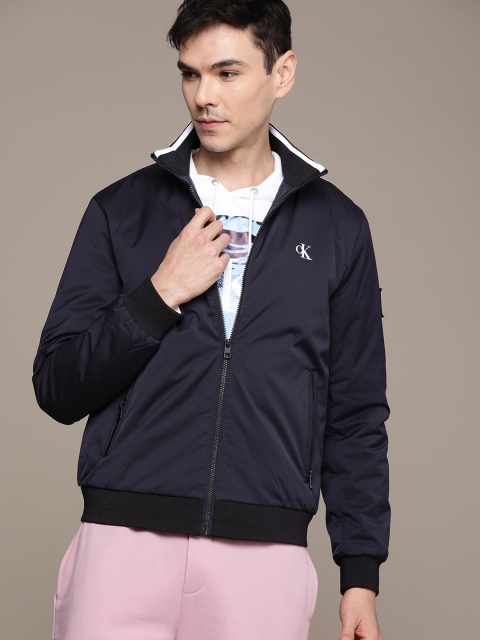 

Calvin Klein Jeans Men Navy Blue Solid Sporty Jacket