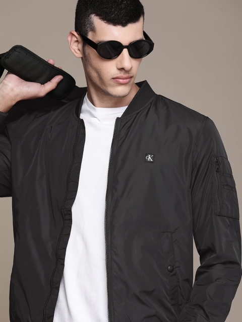 

Calvin Klein Jeans Men Black Solid Bomber Jacket
