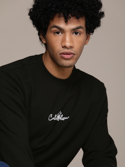 

Calvin Klein Jeans Men Black Sweatshirt with Printed Detailing