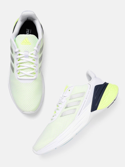 

ADIDAS Women Off-White & Fluorescent Green Response SR Woven Design Running Shoes