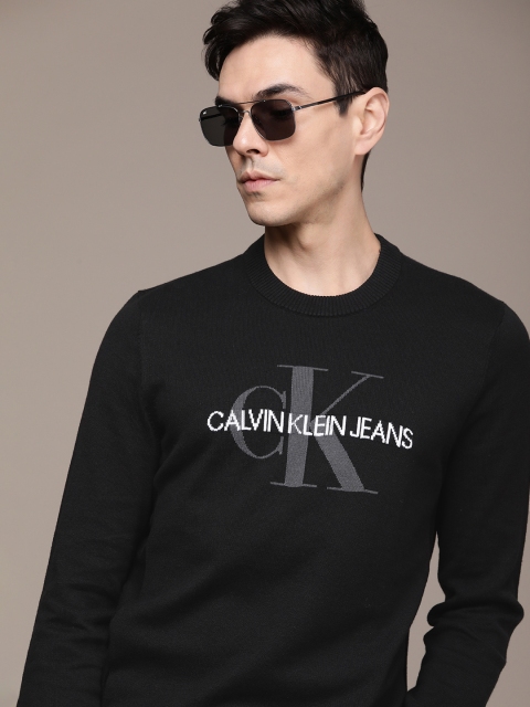 

Calvin Klein Jeans Men Black & White Printed Pullover Sweater