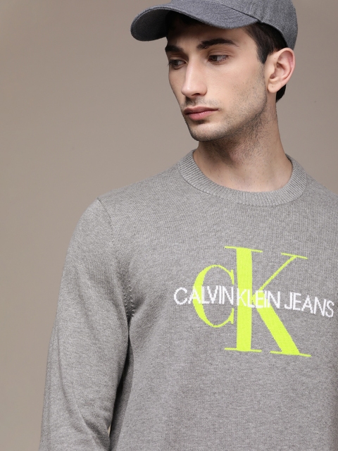 

Calvin Klein Jeans Men Grey & White Printed Pullover Sweater