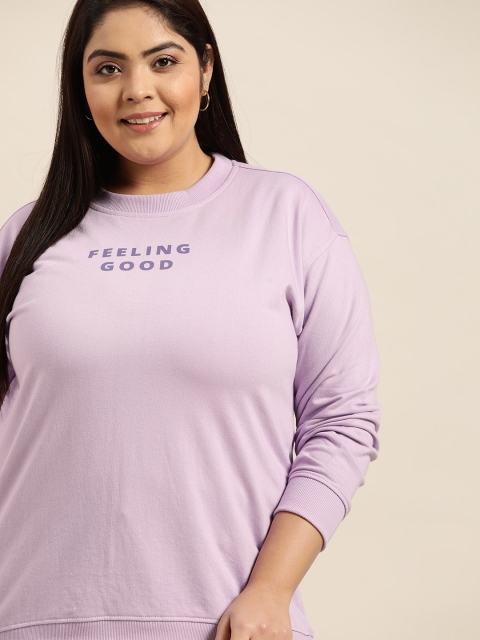 

Sztori Women Plus Size Lavender Solid Sweatshirt