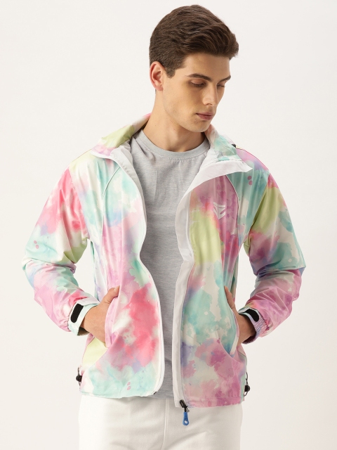 

Sports52 wear Men Multicoloured Ombre Dyed Hooded Rain Jacket, Multi