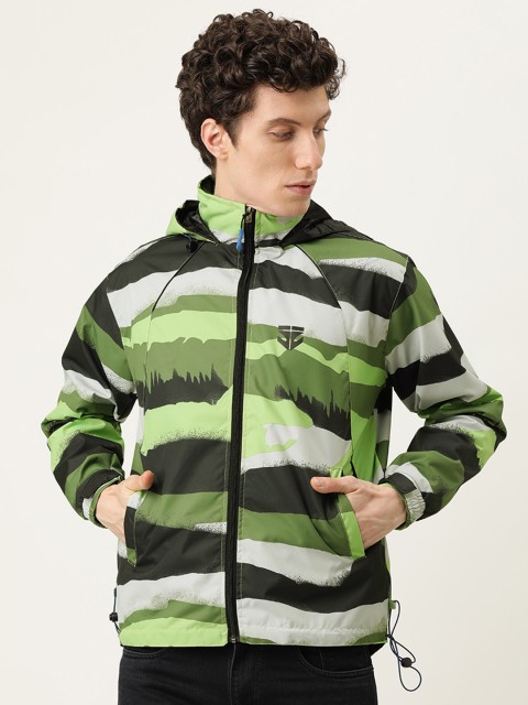 

Sports52 wear MEN MULTICOLOURED HOODED RAIN JACKET, Multi