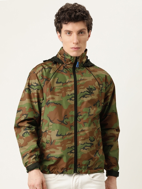 

Sports52 wear MEN CAMOUFLAGE HOODED RAIN JACKET, Multi