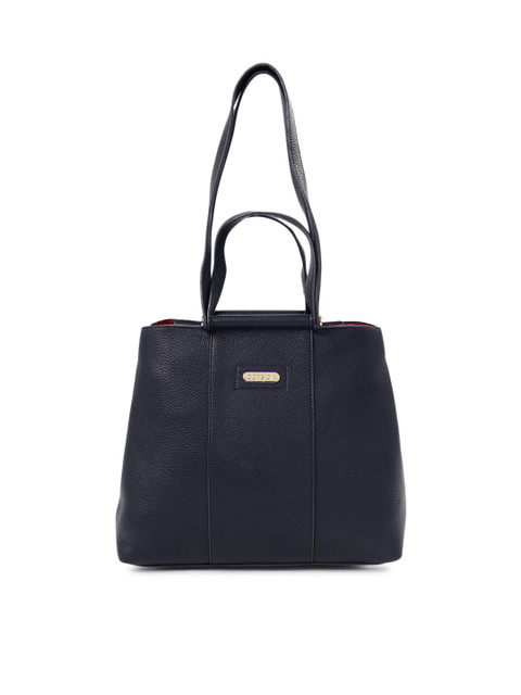 

CORSICA Navy Textured Handbag, Navy blue