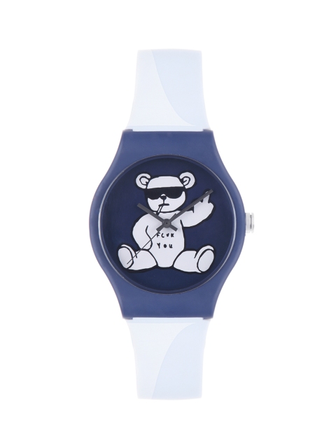 

FCUK Unisex Blue Printed Dial & Blue Straps Analogue Watch, Navy blue