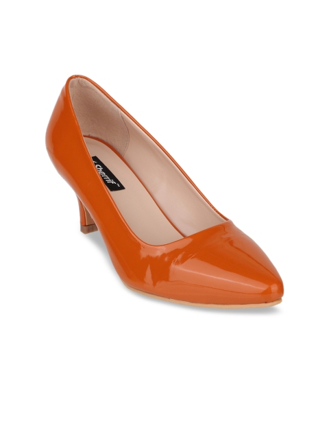

Sherrif Shoes Orange Kitten Heeled Pumps