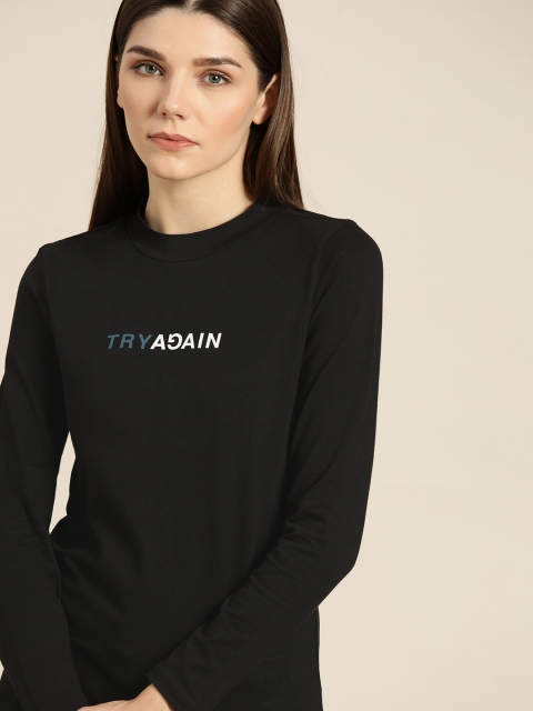 

ether Women Black T-shirt