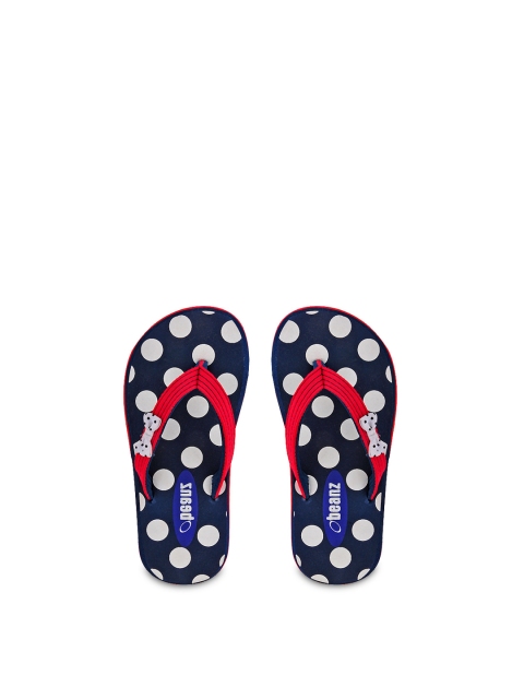 

Beanz Girls Navy & Red Printed Flip Flops, Navy blue