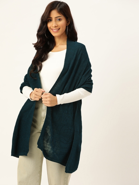 

American Eye Women Green Woven Design Stole