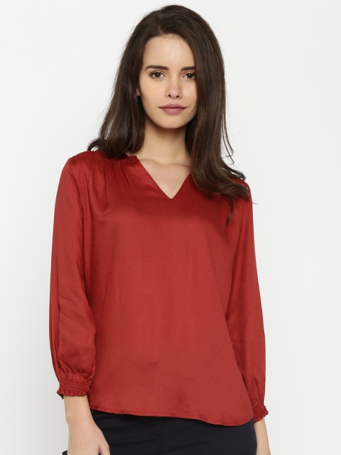 

Van Heusen Woman Red Solid Regular Top