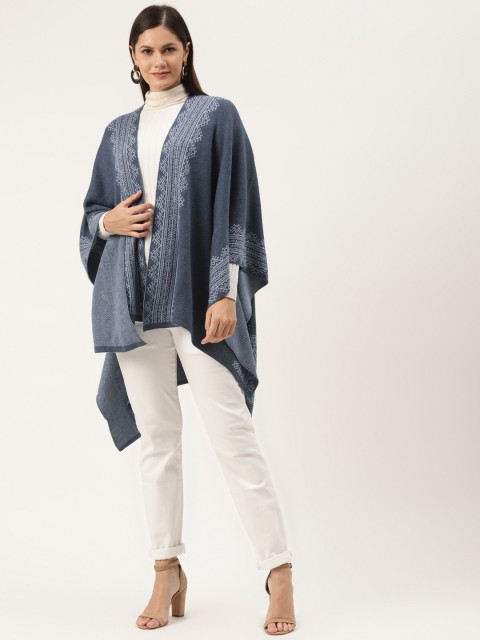 

American Eye Women Grey Geometric Poncho