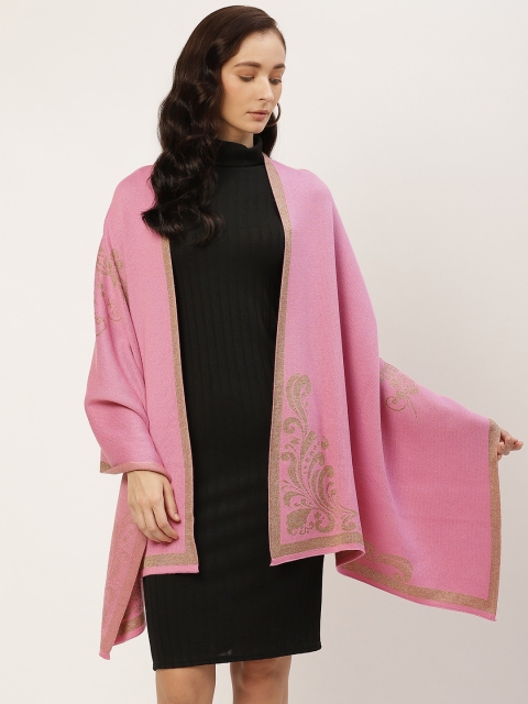 

American Eye Women Pink Ethnic Motifs Print Longline Shrug