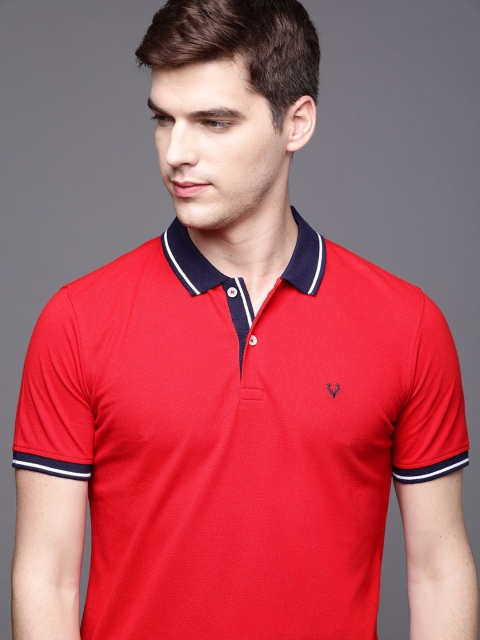 

Allen Solly Men Red Solid Polo Collar T-shirt