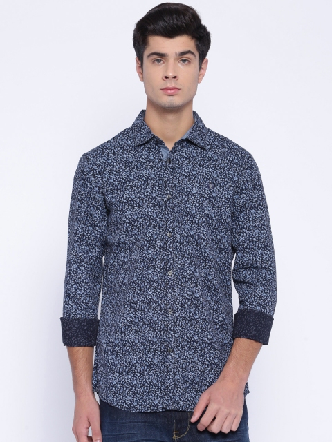 

Being Human Men Navy Blue Slim Fit Printed Casual Shirt