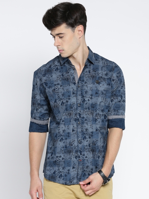 

Being Human Men Blue Slim Fit Printed Casual Shirt