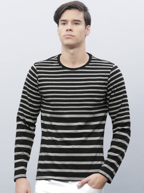 

ether Men Black Striped T-Shirt