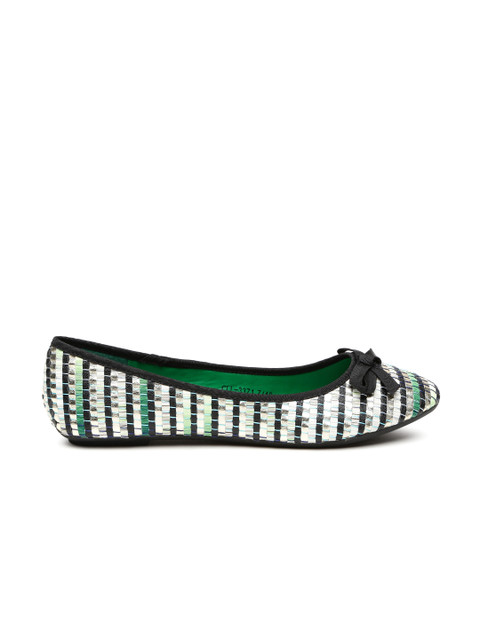 

Carlton London Women Green & Muted Gold-Toned Woven Ballerinas