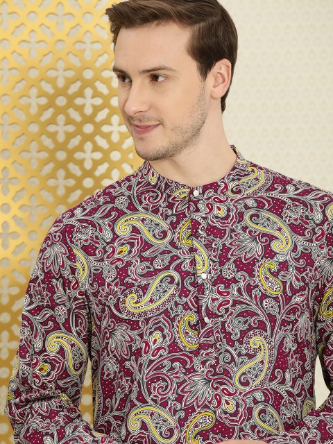 

Ode by House of Pataudi Men Multicoloured Paisley Printed Kurta, Multi