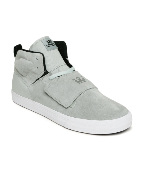 

Supra Men Grey Solid High-Top Sneakers