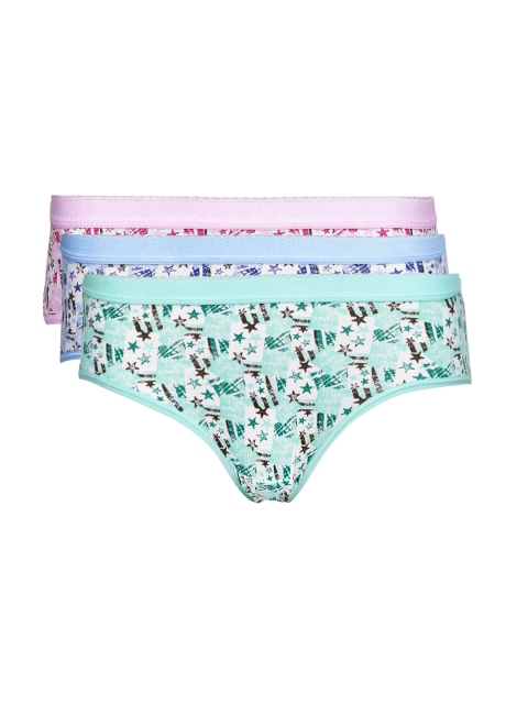 

Red Rose Women Pack of 3 Printed Briefs, Pink