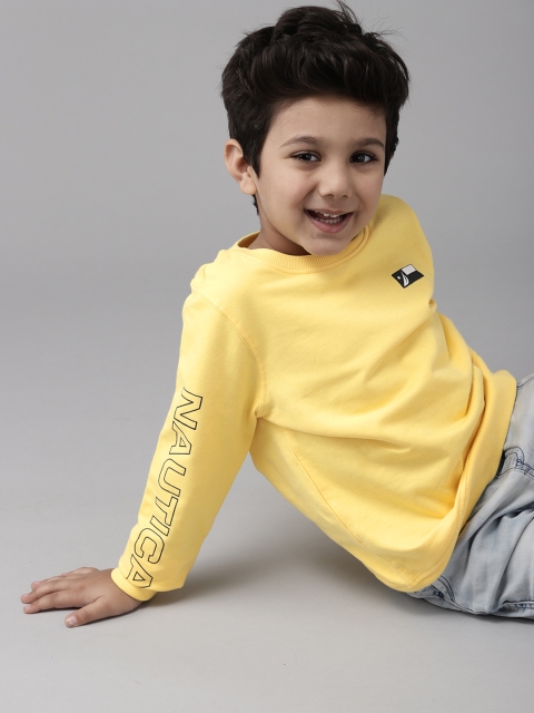 

Nautica Boys Yellow Pure Cotton Printed Detail Sweatshirt