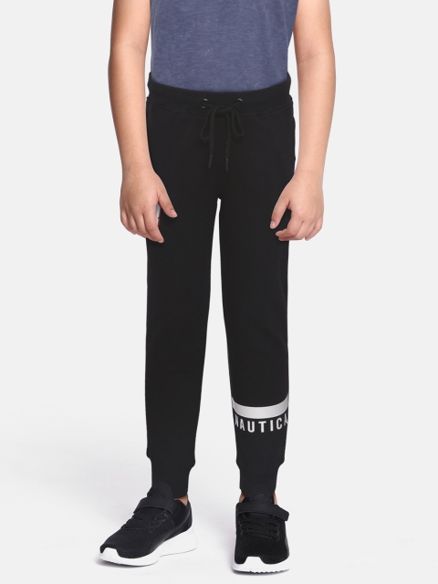 

Nautica Boys Black Cotton Solid Joggers