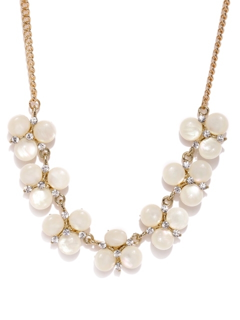 

DressBerry Gold-Toned & White Necklace