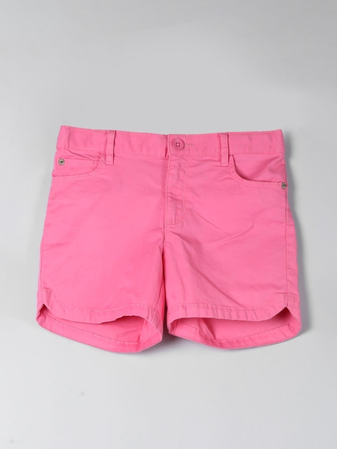 

GAP Girls Pink Solid Twill Weave Shorts