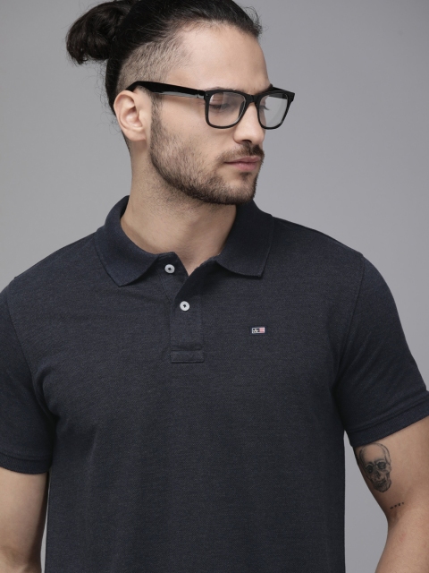 

Arrow Men Navy Blue Polo Collar T-shirt