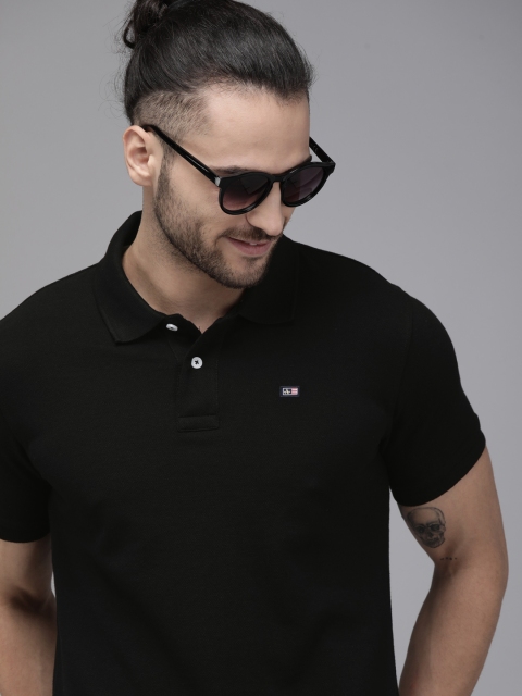 

Arrow Men Black Polo Collar T-shirt