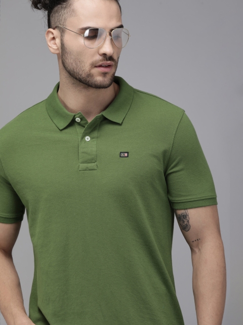 

Arrow Men Green Polo Collar T-shirt