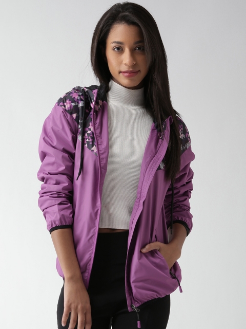 

SELA Purple Printed Hooded Jacket