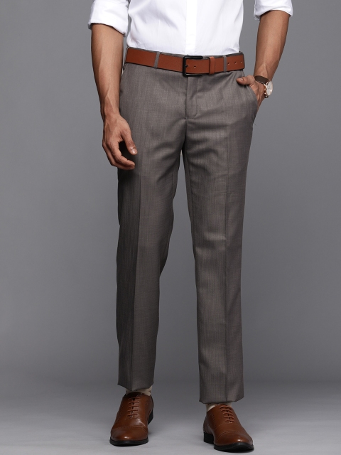 

Raymond Men Grey Textured Slim Fit Formal Trousers