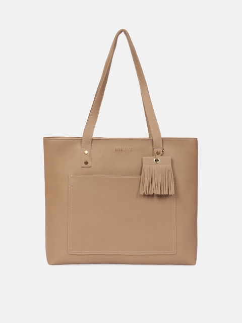 

SASSAFRAS Beige PU Shopper Shoulder Bag
