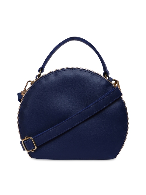 

SASSAFRAS Blue PU Half Moon Sling Bag