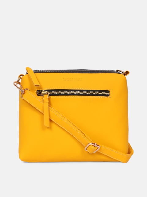 

SASSAFRAS Yellow PU Structured Sling Bag
